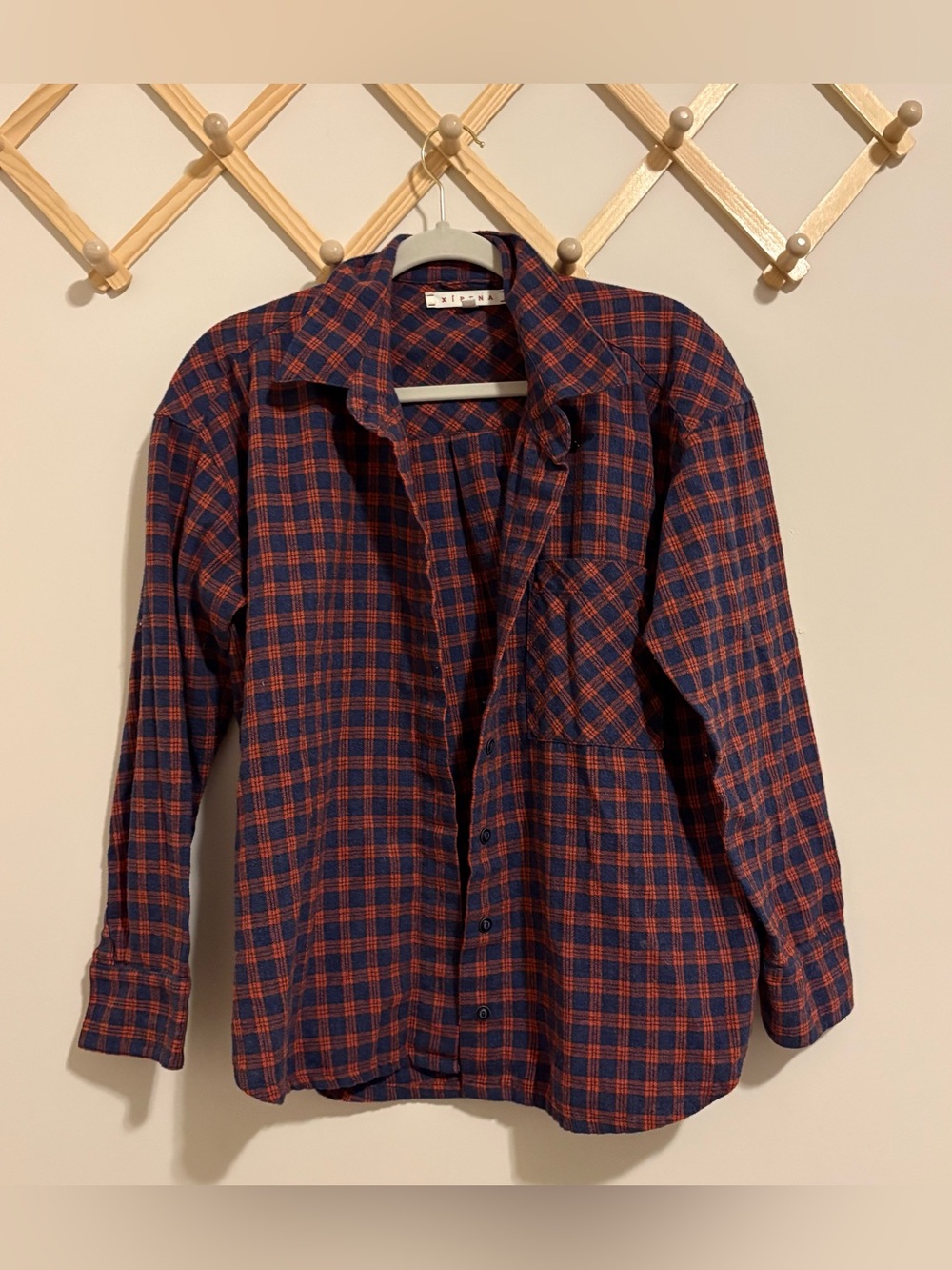 Xirena Blue and Red Plaid Button Up Shirt size Small